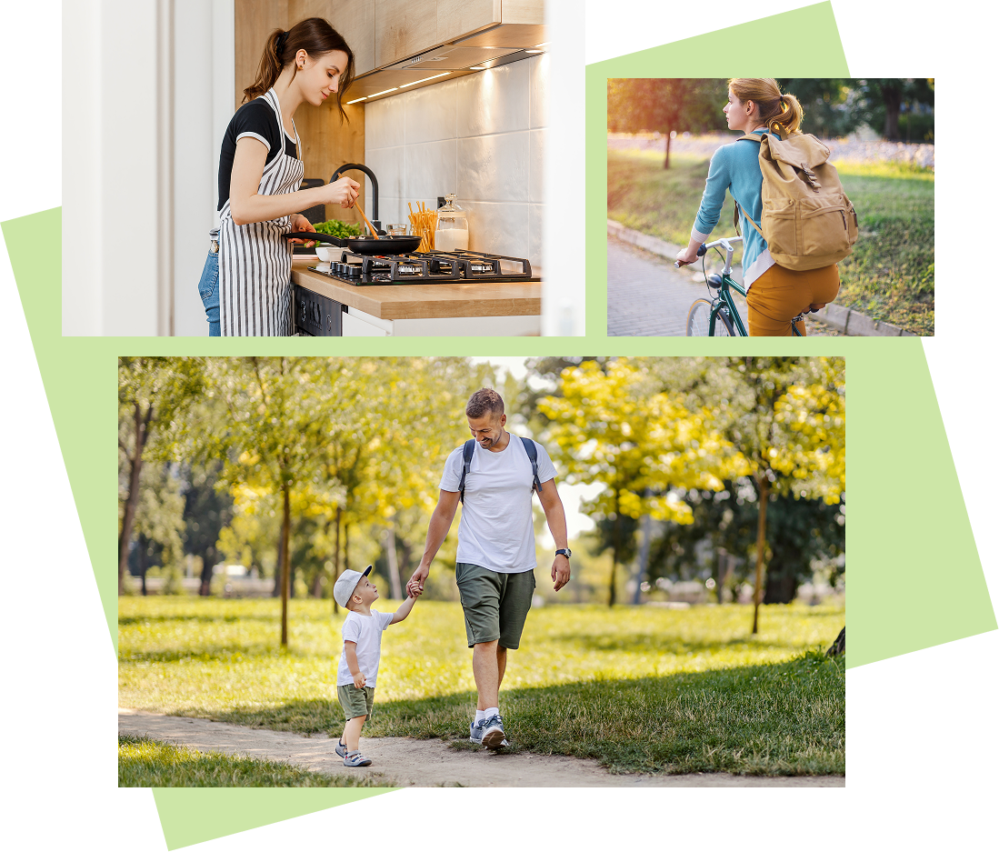 Collage of images showing the various features the proposals aim to deliver.