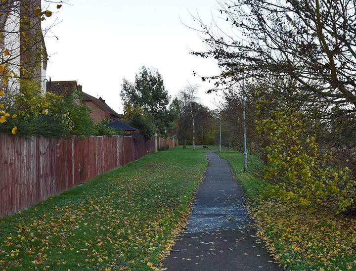 Looking south-west across the site from PRoW BAST/2